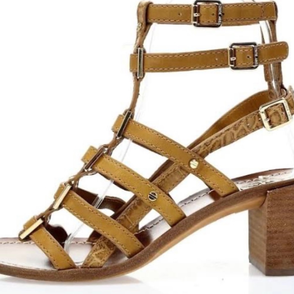 Tory Burch heeled strapped tan sandals